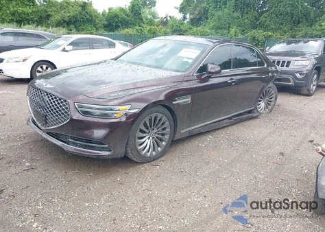 2020 Genesis G90 3.3T Premium Awd z USA, uszkodzony, nr VIN KMTF34PA1LU076087